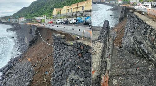 Mosteiros: Câmara defende intervenção de fundo no muro de proteção entre estação da Shell e Cutelo Laranjo