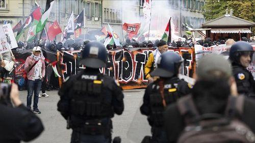 Manifestação pró-Palestina degenera em confrontos violentos em Berna