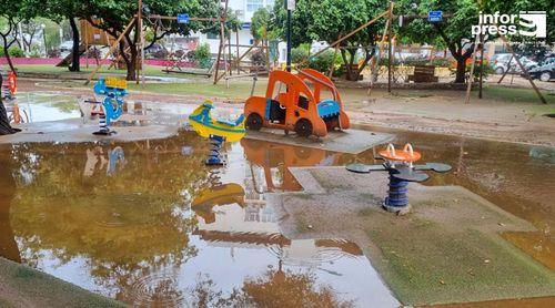 São Vicente: Parque infantil sem condições de salubridade para entretenimento de crianças