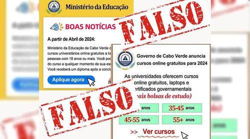 Ministério de Educação alerta sobre ofertas falsas de cursos gratuitos online supostamente oferecidos pelo Governo